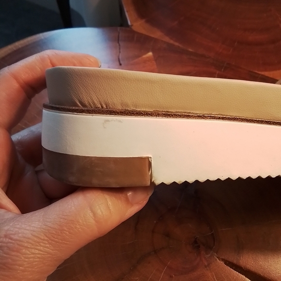 Sam Edelman Ariane 2 Leather Tan & Gold Slide Sandal - 9M - Picture 9 of 12